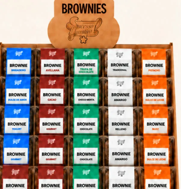 Exhibidor de madera para brownies