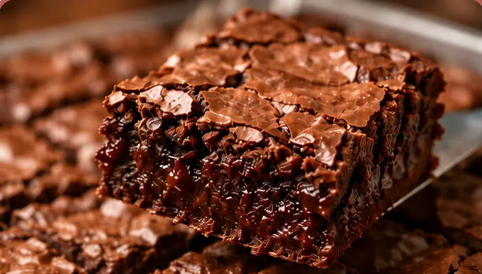 Brownie con interior húmedo y capa brillante