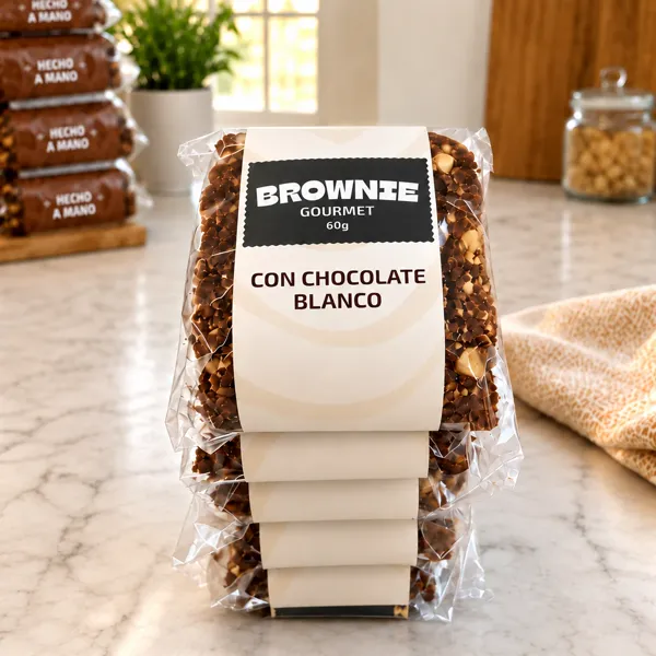 Brownie con chocolate blanco
