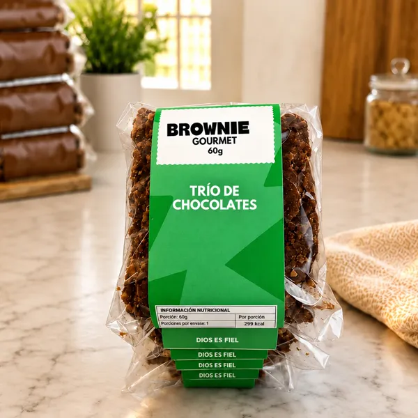 Brownie trío de chocolates