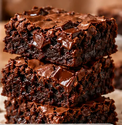 Brownie con capa fina y brillante